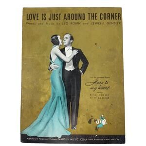1934 Love Is Just Around The Corner Sheet Music Robin‎ Gensler Here is My Heart